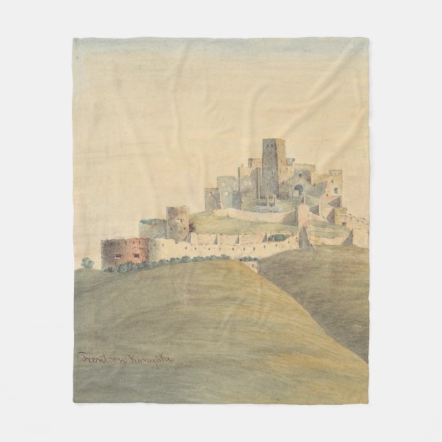 Trencin Castle in western Slovakia Fleece Blanket (Front)