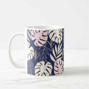 Trend abstract seamless pattern with tropical leav coffee mug