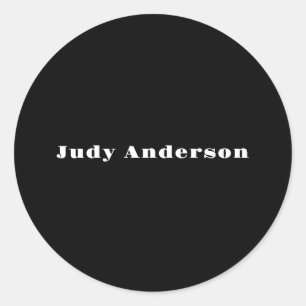 Trend Black Bold Professional Plain Modern Elegant Classic Round Sticker