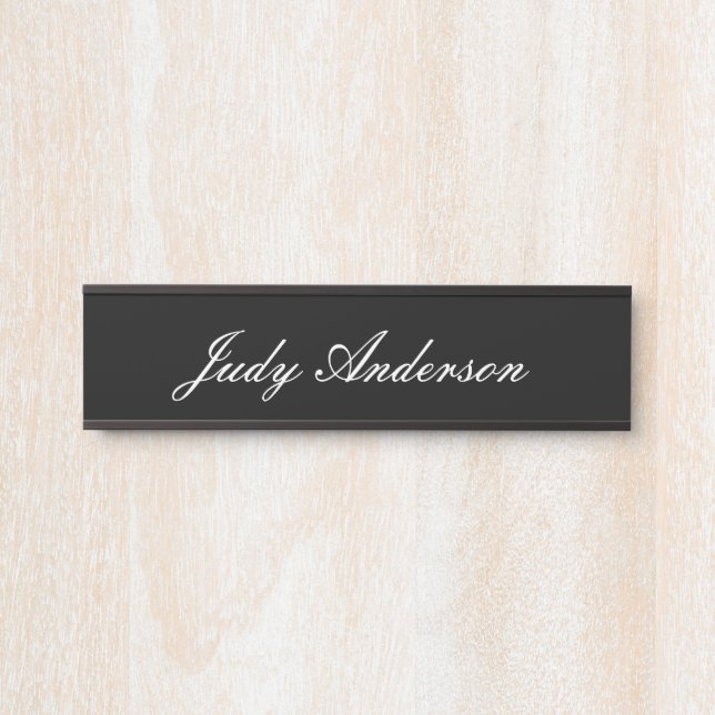 Trend Black Bold Professional Plain Modern Elegant Door Sign (Front)
