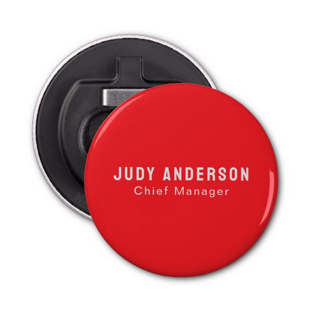 Trend Bright Red Professional Plain Modern Elegant Bottle Opener (Front)