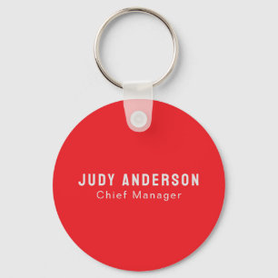Trend Bright Red Professional Plain Modern Elegant Key Ring