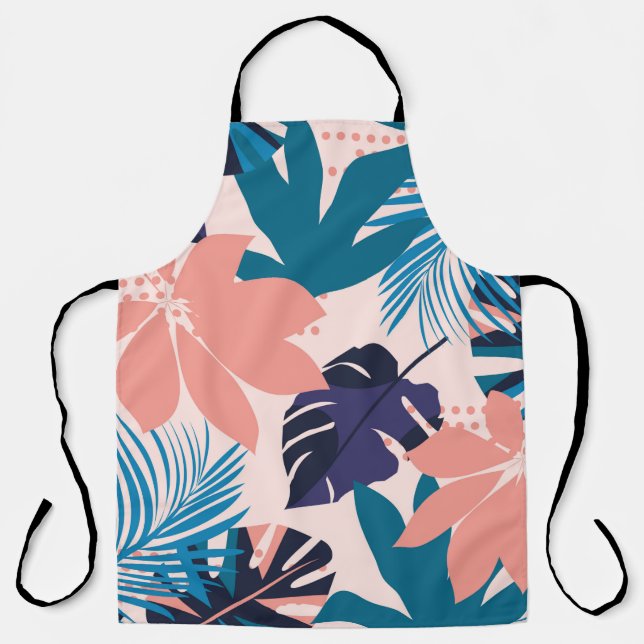 Trend bright seamless pattern with colorful tropic apron (Front)