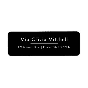 Trend Color Classic Black Simple Address Labels