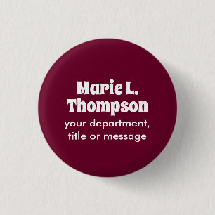 Trend Color Dark Burgundy Name & Text Button