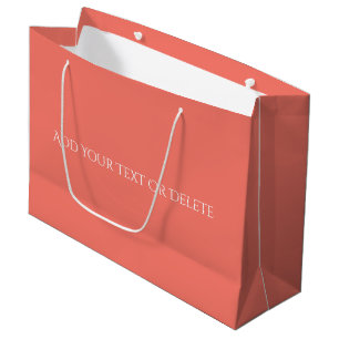 Trend Colors -Coral Sunset Color - Solid Large Gift Bag