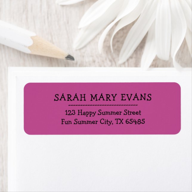 Trend Colour - Berry Pink Return Address Labels (Insitu)
