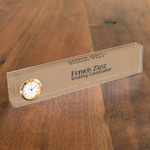 Trend Colour Brown Wedding Coordinator  Nameplate
