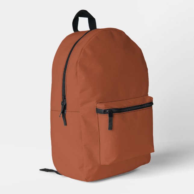 Trend Colour - Burnt Copper Printed Backpack (Back Corner Left)