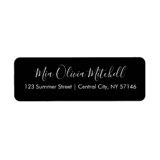 Trend Colour Classic Black Elegant Address Labels