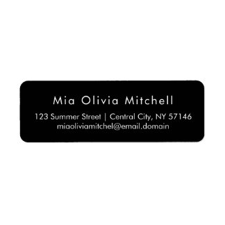 Trend Colour Classic Black Modern Address Labels