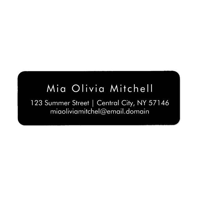 Trend Colour Classic Black Modern Address Labels (Front)