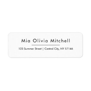 Trend Colour Classic White Simple Address Labels