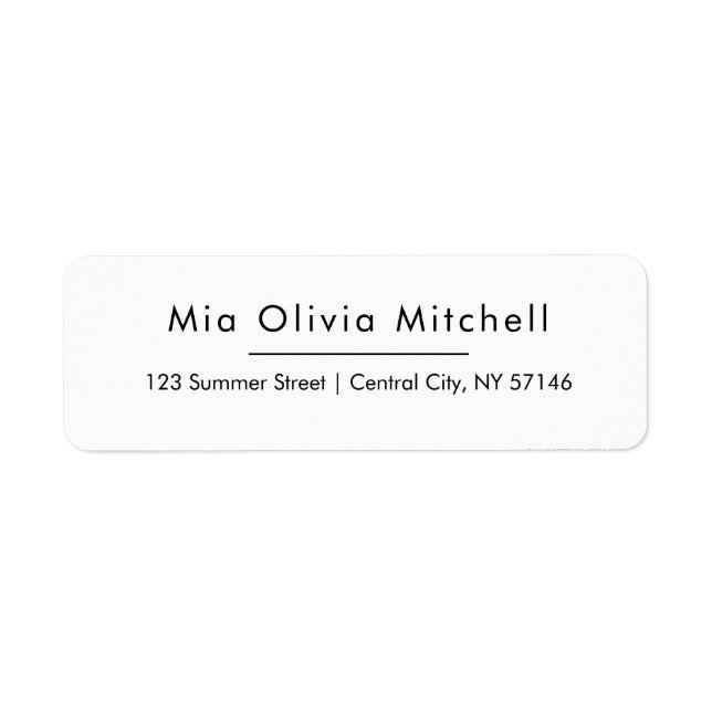 Trend Colour Classic White Simple Address Labels (Front)
