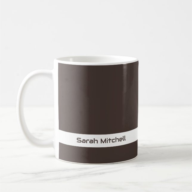 Trend Colour - Coffee Brown Name Mug (Left)