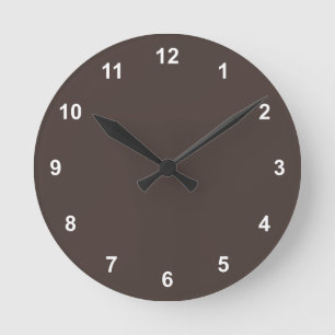 Trend Colour Coffee Brown Round Clock With Number