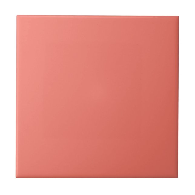 Trend Colour -Coral Sunset Decorative Ceramic Tile (Front)