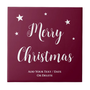 Trend Colour Dark Burgundy Christmas Ceramic Tile