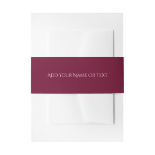 Trend Colour Dark Burgundy Decorative Invitation Belly Band