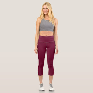 Trend Colour - Dark Burgundy High Waisted Capri Leggings
