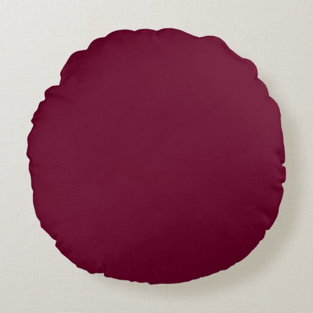 Trend Colour - Dark Burgundy Round Pillow (Front)