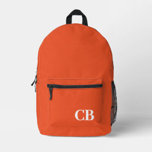 Trend Colour - Flame Red Monogram Printed Backpack