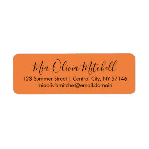 Trend Colour Fresh Tangerine Elegant Address Label Return Address Label