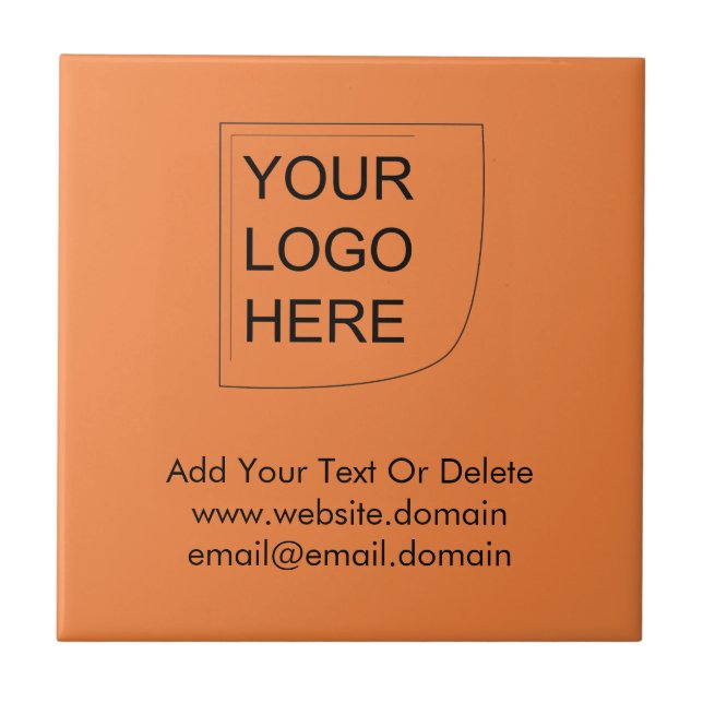 Trend Colour - Fresh Tangerine Logo Ceramic Tile (Front)