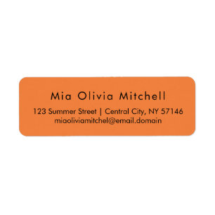Trend Colour Fresh Tangerine Modern Address Labels