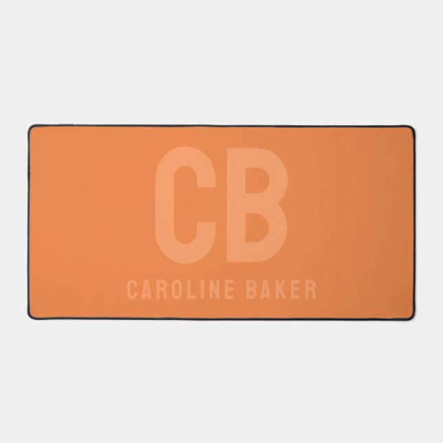 Trend Colour Fresh Tangerine Name Desk Mat (Front)