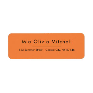 Trend Colour Fresh Tangerine Simple Address Labels