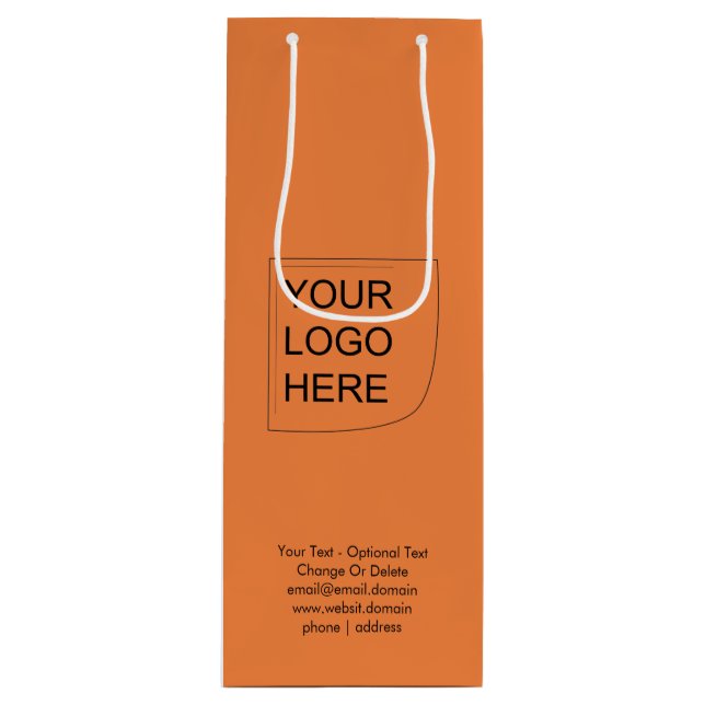 Trend Colour - Fresh Tangerine Wine Logo Gift Bag (Front)