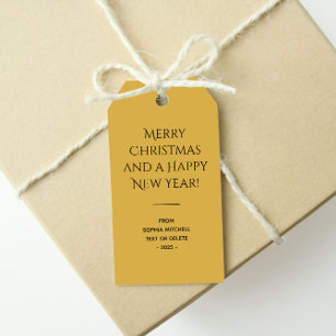 Trend Colour Golden Yellow Minimalist  Gift Tags