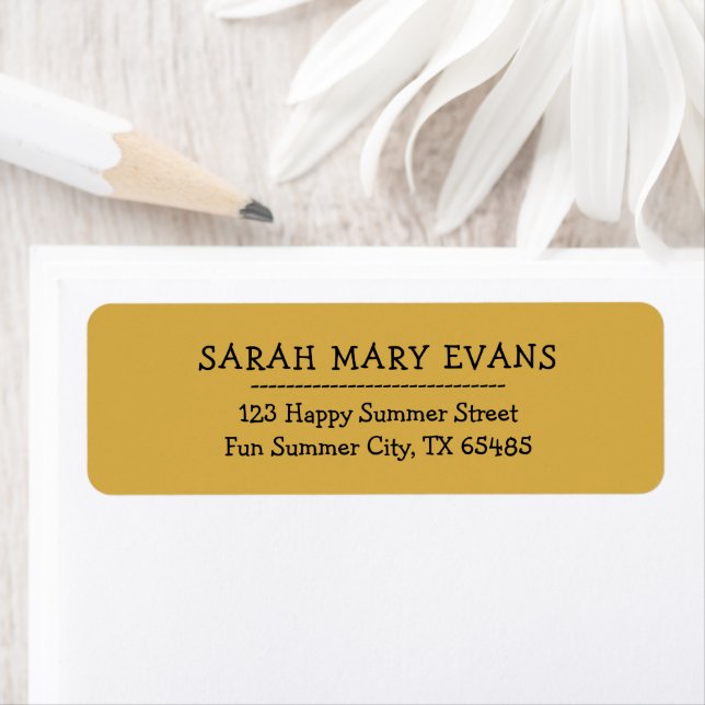Trend Colour - Golden Yellow Return Address Labels (Insitu)