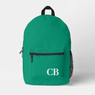 Trend Colour - Jade Green Monogram Printed Backpac Printed Backpack