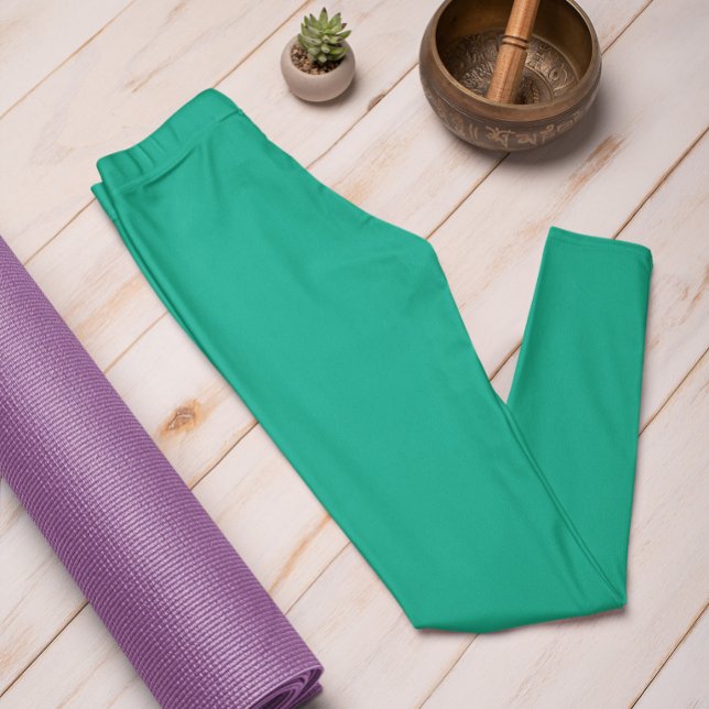 Trend Colour Jade Green Solid Leggings (Creator Uploaded)