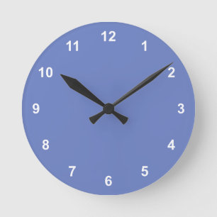 Trend Colour - Jewel Blue Round Clock With Numbers