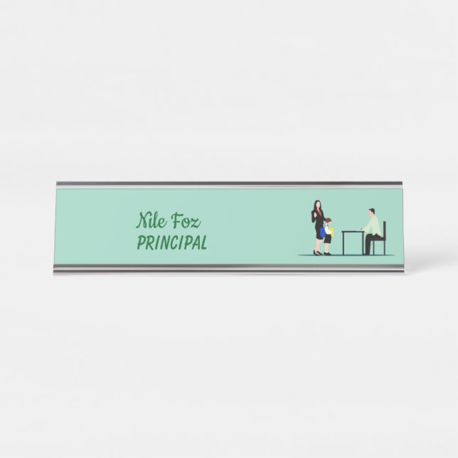 Trend Colour Light Green Principal Desk Name Plate (Front)