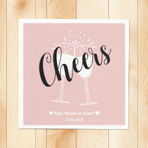 Trend Colour Light Pink Cheers Paper Napkins