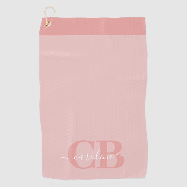 Trend Colour - Light Pink Script Golf Towel (Front)
