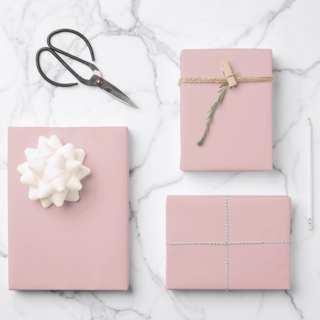 Trend Colour Light Pink Wrapping Paper Sheet (Front)