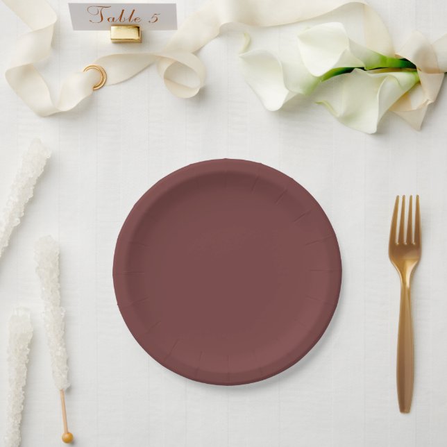 Trend Colour - Mahogany Brown Paper Plates (Wedding)