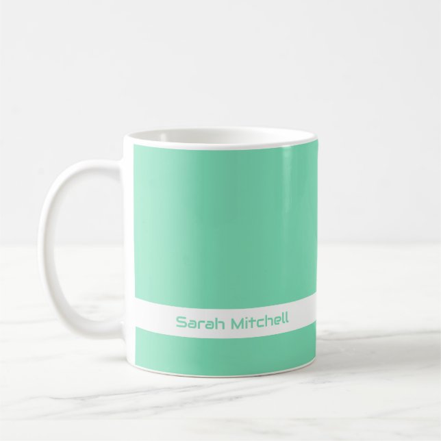 Trend Colour - Minty Green Name Mug (Left)