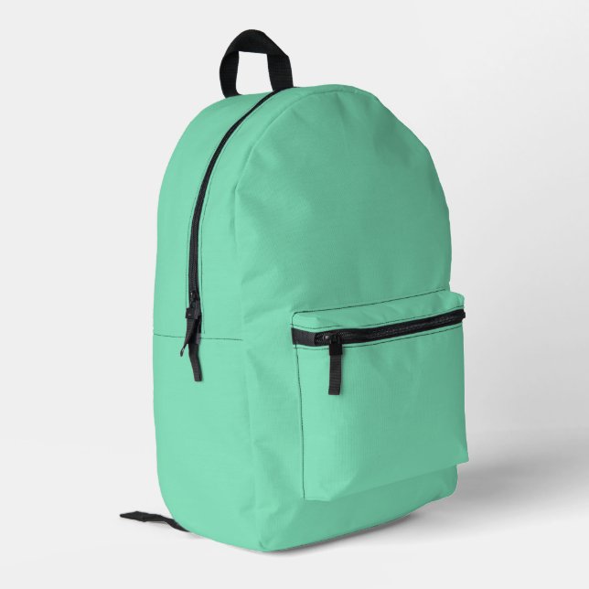 Trend Colour - Minty Green Printed Backpack (Back Corner Left)