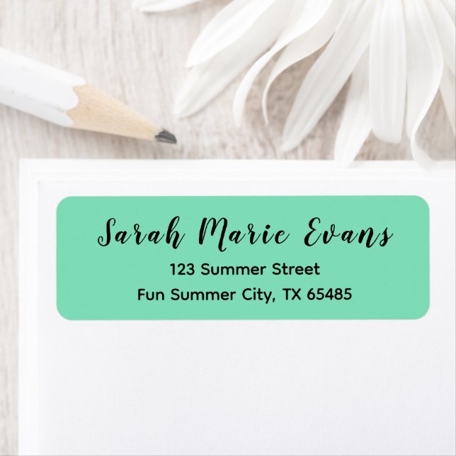 Trend Colour - Minty Green Return Address Labels (Insitu)