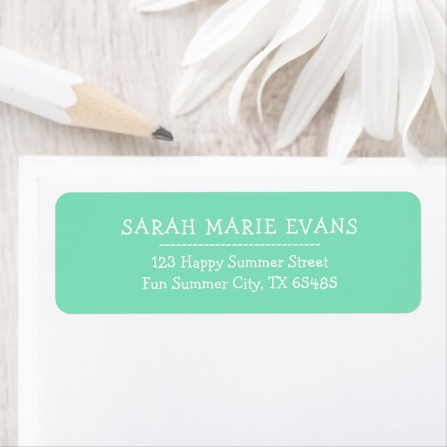 Trend Colour - Minty Green Return Address Labels (Insitu)