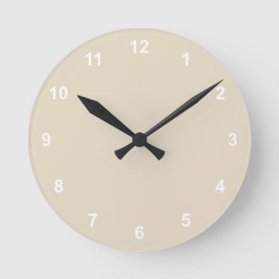 Trend Colour Natural Beige Round Clock With Number