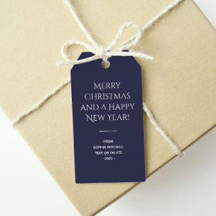 Trend Colour Navy Blue Minimalist Gift Tags