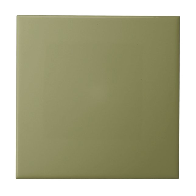 Trend Colour - Olive Green Decorative Ceramic Tile (Front)