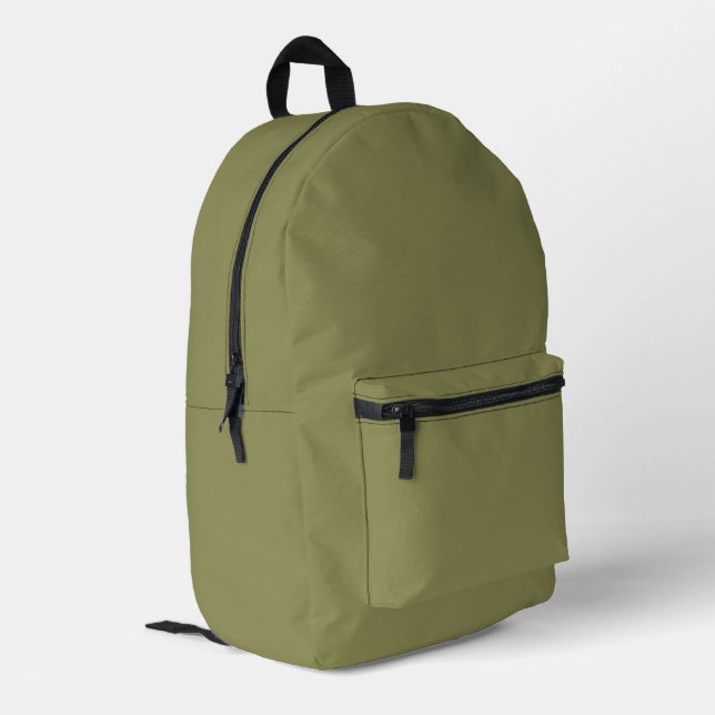 Trend Colour - Olive Green Printed Backpack (Back Corner Left)